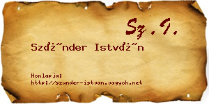 Szünder István névjegykártya