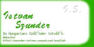 istvan szunder business card